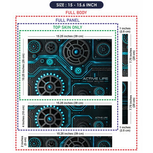 Active Life Cyan Gears Laptop Skin - View 8