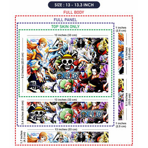 Anime Collage One Piece Logo in Center Laptop Skin - View 6