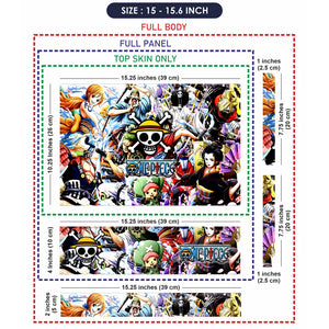 Anime Collage One Piece Logo in Center Laptop Skin - View 8
