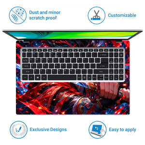 Anime Demon Slayer Yoriichi Red Sword Sparks Laptop Skin - View 5
