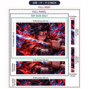 Anime Demon Slayer Yoriichi Red Sword Sparks Laptop Skin - View 9