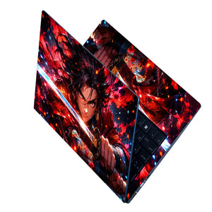 Anime Demon Slayer Yoriichi Red Sword Stance Laptop Skin - View 2
