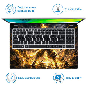 Anime Demon Slayer Zenitsu Lightning Stance Laptop Skin - View 5