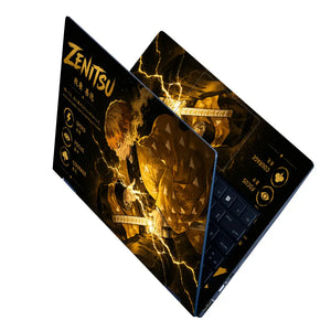 Anime Demon Slayer Zenitsu Strike Lightning Laptop Skin - View 2