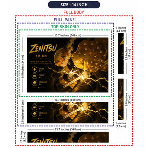 Anime Demon Slayer Zenitsu Strike Lightning Laptop Skin - View 7