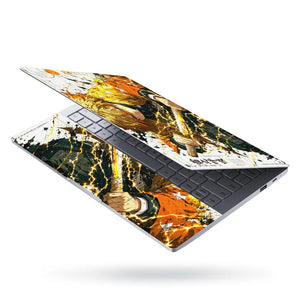 Anime Demon Slayer Zenitsu Sword Draw Yellow Laptop Skin - View 3