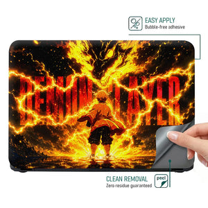 Anime Demon Slayer Zenitsu Thunder Dragon Title Laptop Skin - View 4