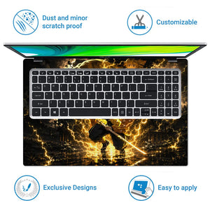 Anime Demon Slayer Zenitsu Thunder Sword Crouch Laptop Skin - View 5