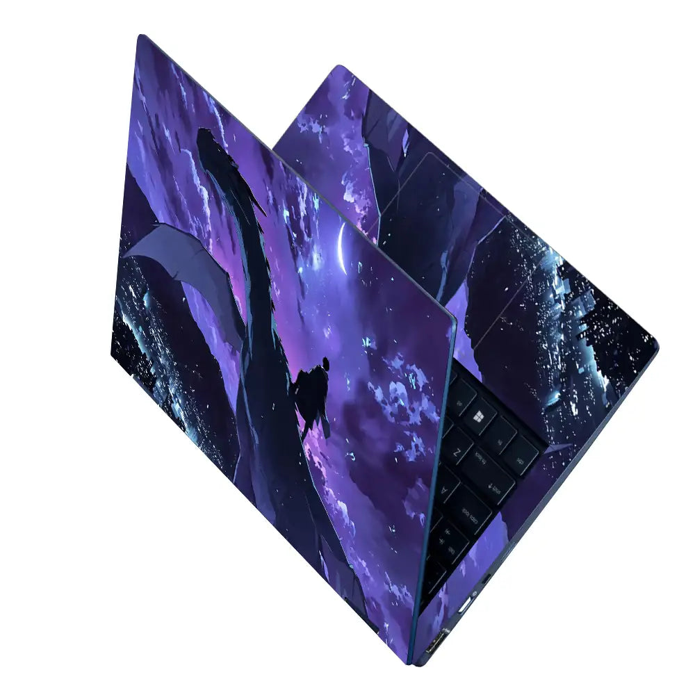 Anime Dragon Rider Night Sky Laptop Skin - View 2