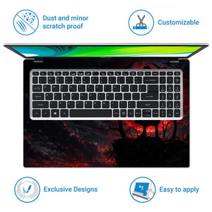 Anime Naruto Itachi Silhouette Red Moon Laptop Skin - View 5
