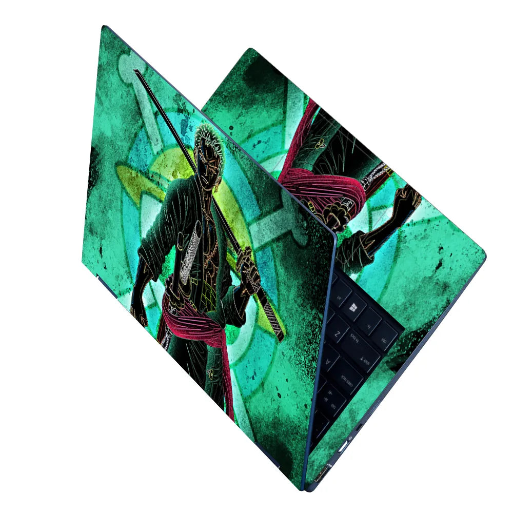 Anime One Piece Roronoa Zoro Green Laptop Skin - View 2