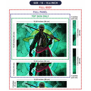 Anime One Piece Roronoa Zoro Green Laptop Skin - View 8