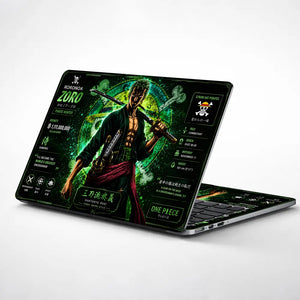 Anime One Piece Zoro Greatest Swordsman Card Laptop Skin - View 1