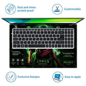 Anime One Piece Zoro Greatest Swordsman Card Laptop Skin - View 5