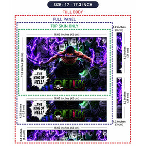 Anime One Piece Zoro King Of Hell Purple Laptop Skin - View 9