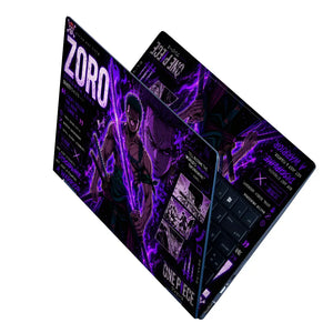 Anime One Piece Zoro Neon Laptop Skin - View 2