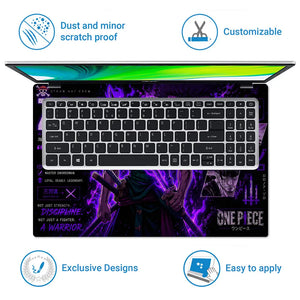 Anime One Piece Zoro Neon Laptop Skin - View 5