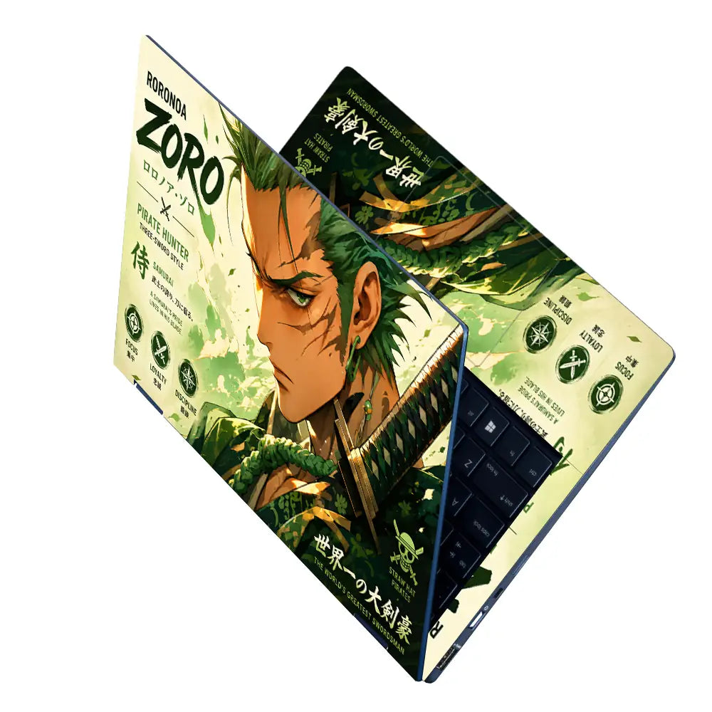 Anime One Piece Zoro Pirate Hunter Profile Laptop Skin - View 2