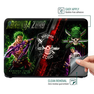 Anime One Piece Zoro Two Versions Logo Laptop Skin - View 4