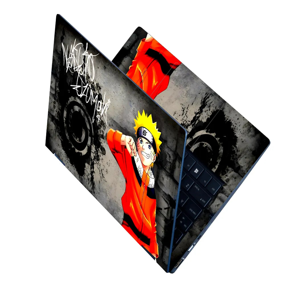 Anime Uzumaki Naruto Action Black Back Laptop Skin - View 2