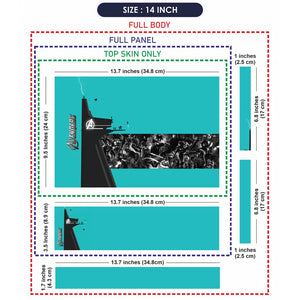 Avengers Assemble Force Cyan Back Laptop Skin - View 7