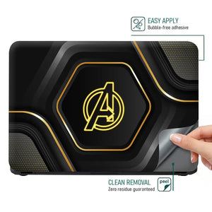 Avengers Gold Black Logo Laptop Skin - View 4
