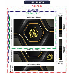 Avengers Gold Black Logo Laptop Skin - View 7