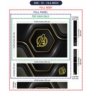 Avengers Gold Black Logo Laptop Skin - View 8