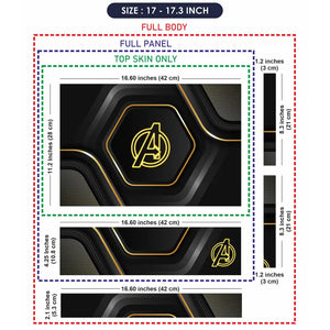 Avengers Gold Black Logo Laptop Skin - View 9