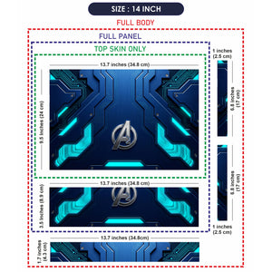 Avengers Logo Cyan Circuit Laptop Skin - View 7