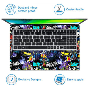 Batman Gotham Collage Laptop Skin - View 5
