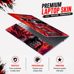 Batman Red Cape City Skyline Laptop Skin - View 3
