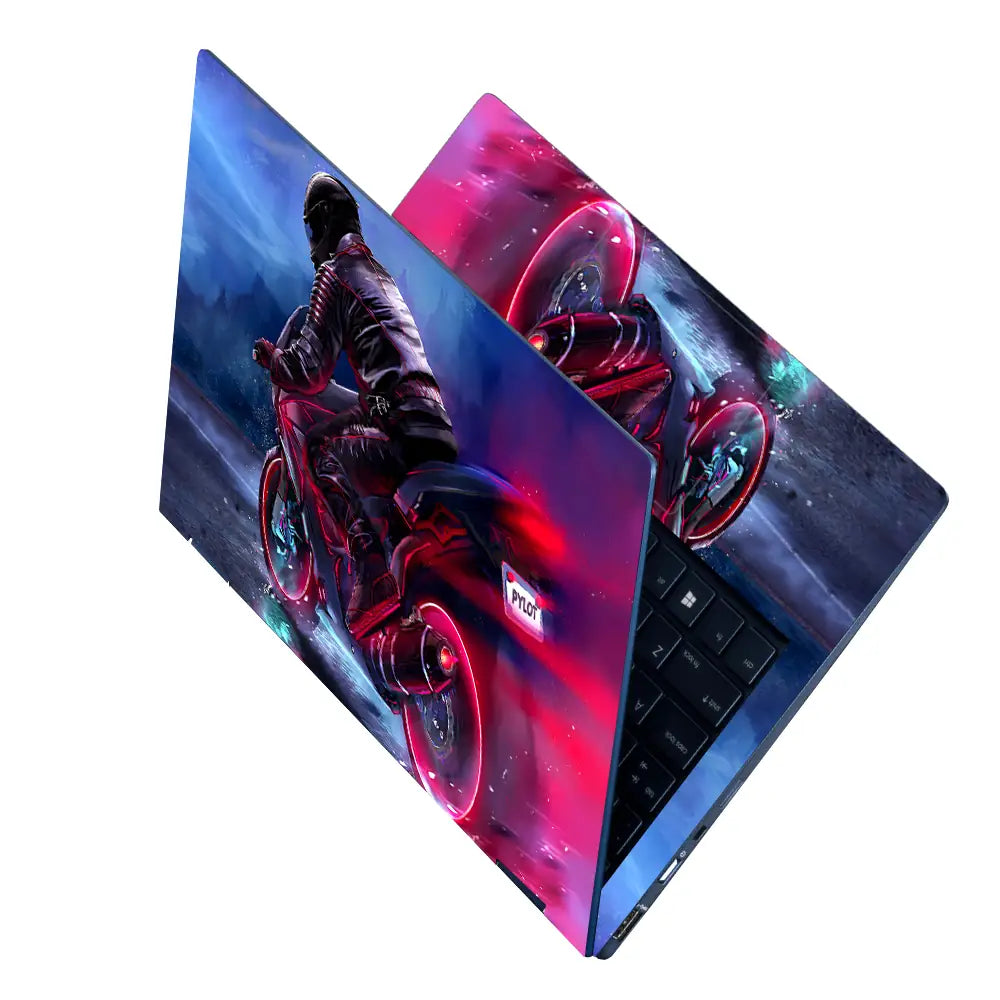 Biker Motorcycle Laptop Skin - View 2
