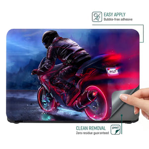 Biker Motorcycle Laptop Skin - View 4
