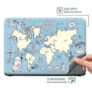 Bird Design World Map Laptop Skin - View 4