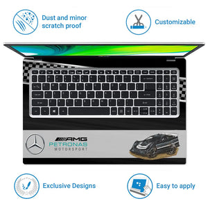 Black AMG Motorsport Race Car Laptop Skin - View 5