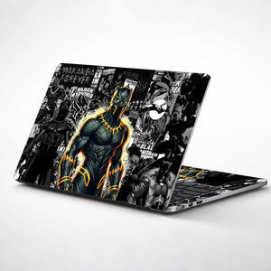 Black Panther Wakanda Comic Grunge Laptop Skin - View 1