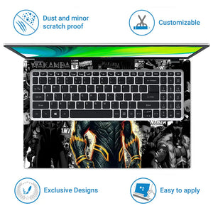 Black Panther Wakanda Comic Grunge Laptop Skin - View 5