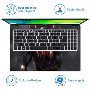 Black Spider on Black Smoke Laptop Skin - View 5