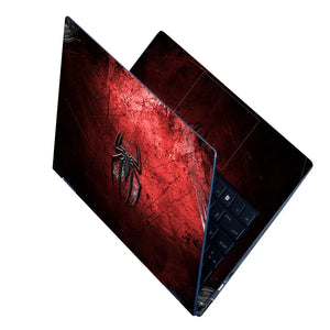 Black Spider on Red Shaded Background Laptop Skin - View 2