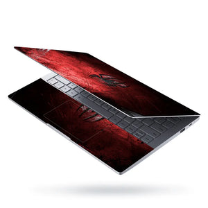 Black Spider on Red Shaded Background Laptop Skin - View 3
