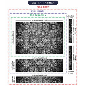 Black White Arabesque Tile - Metallic and Textured Finish Laptop Skin - View 9