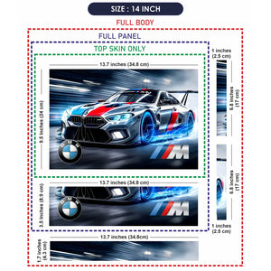 BMW M Series Racing Car Illustration Laptop Skin - View 7