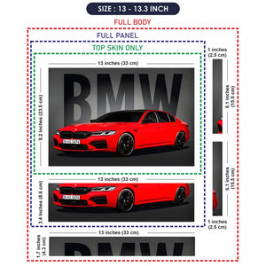 BMW M Series Red Sedan Laptop Skin - View 6