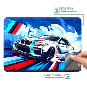 BMW M Sport White Splash Laptop Skin - View 4