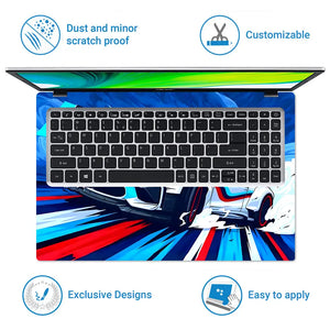 BMW M Sport White Splash Laptop Skin - View 5