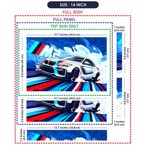 BMW M Sport White Splash Laptop Skin - View 7