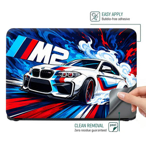 BMW M2 Comic Art Drift Laptop Skin - View 4