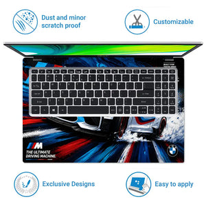BMW M2 Comic Art Front Drift Laptop Skin - View 5