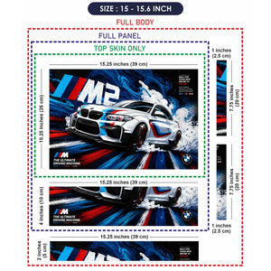BMW M2 Comic Art Front Drift Laptop Skin - View 8